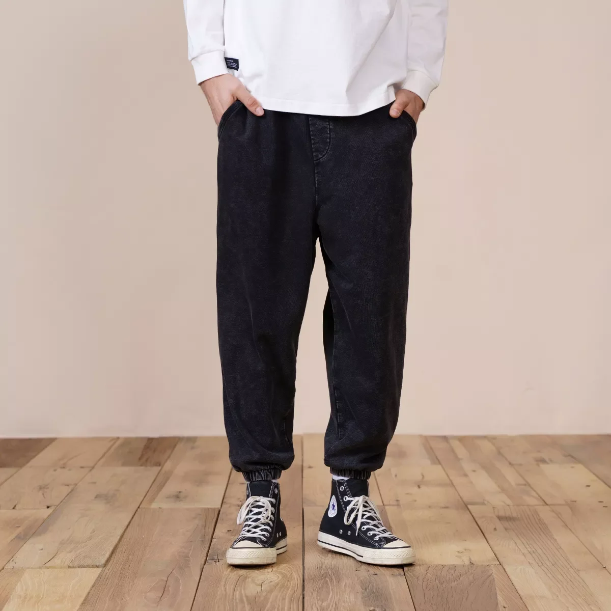 Jogger  Vintage Running Sweatpants Plus Size Brand Clothing SK130041 2022 Spring New Dark Washed Loose