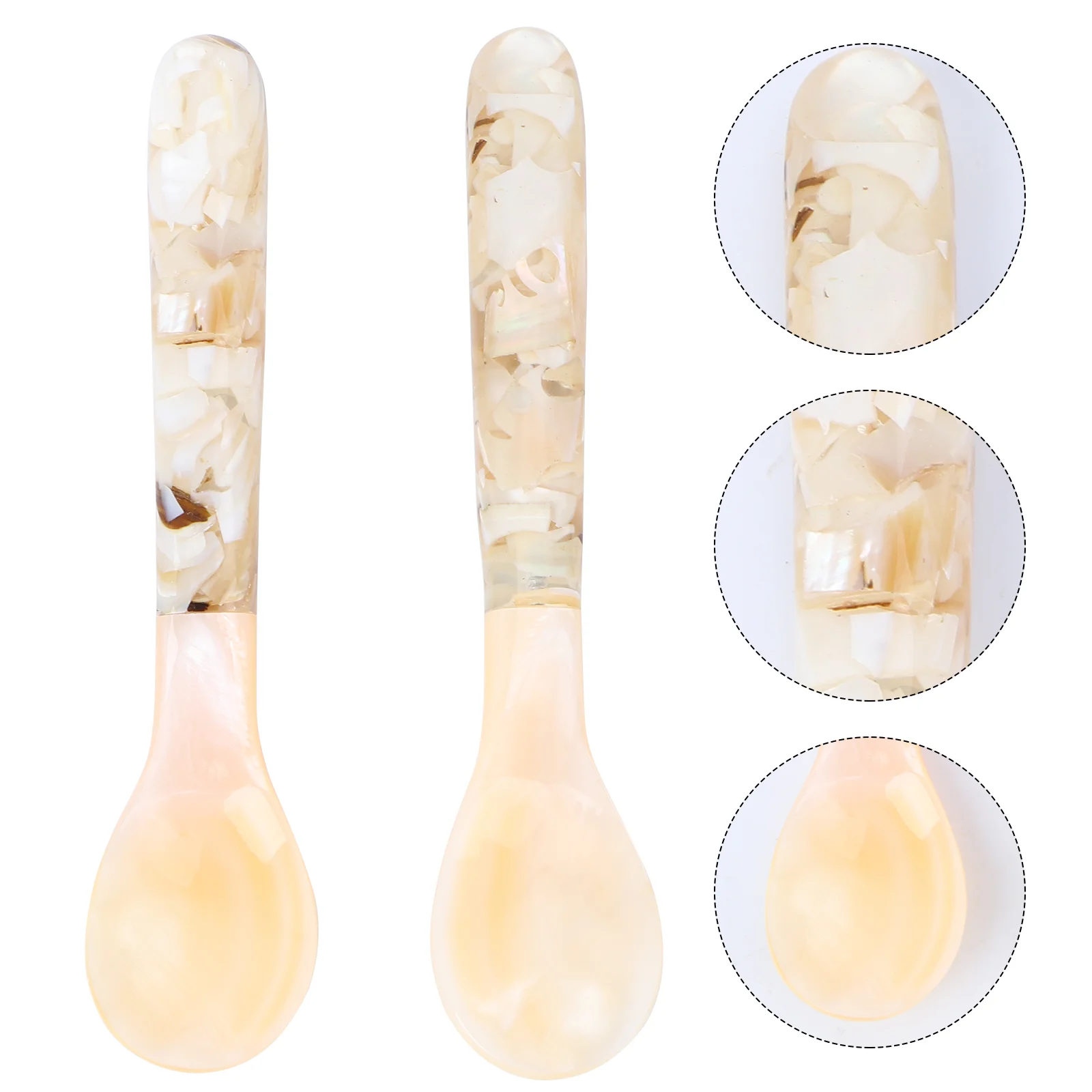 

2Pcs Household Spoon Shell Spoon Coffee Spoon Spoon Kitchen Supplies