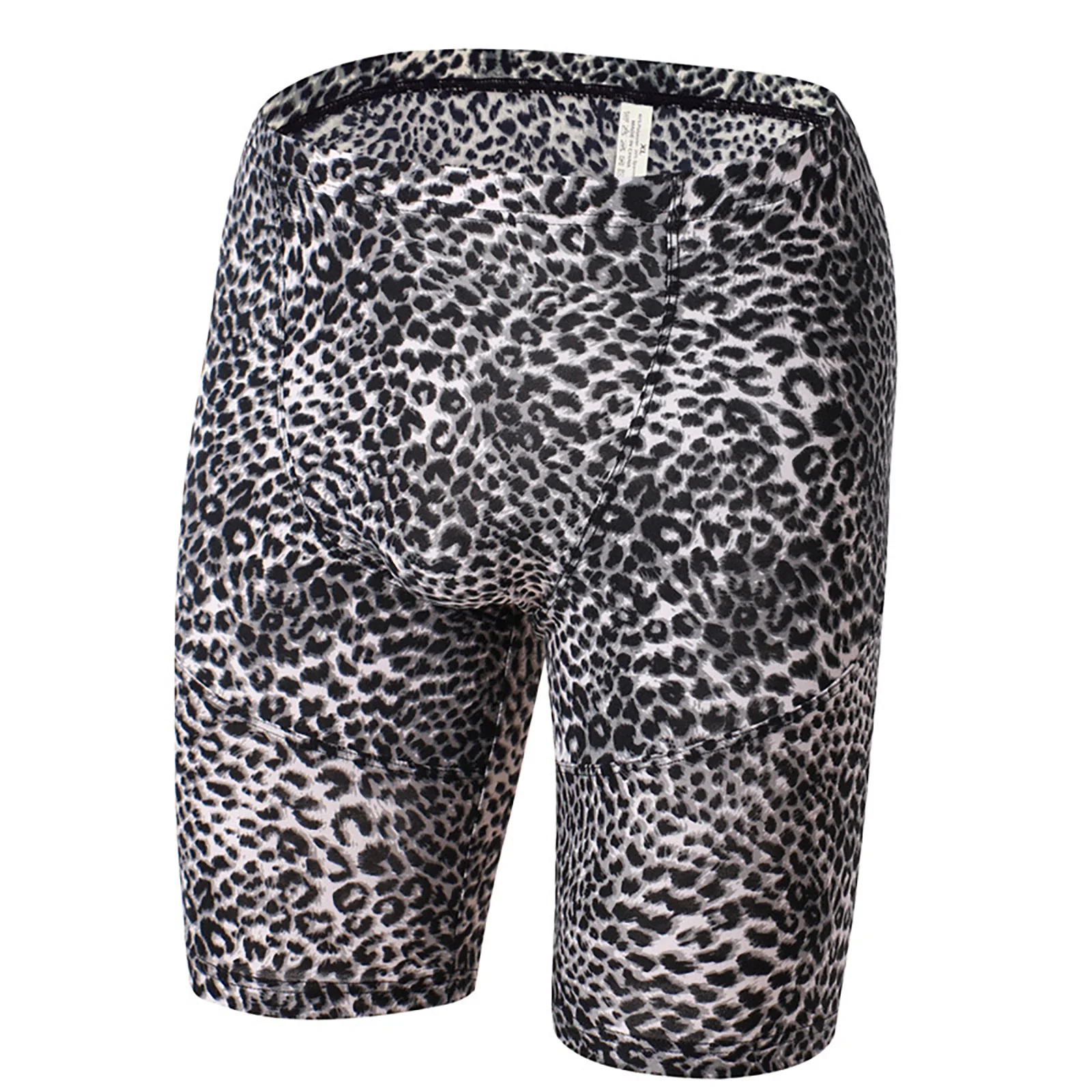 

Fashion Leopard Print Shorts Casual Tight-fitting Stretchy Gym Fitness Sport Bottom Men Skinny Running Workout Clothes Hot Pants