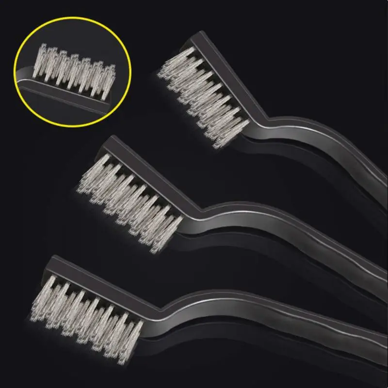 

1/3Pcs Gas Stove Cleaning Wire Brush Stainless Steel Wire Brush Household Kitchen Stove Cleaning Gap Brush Mini Derusting Brush