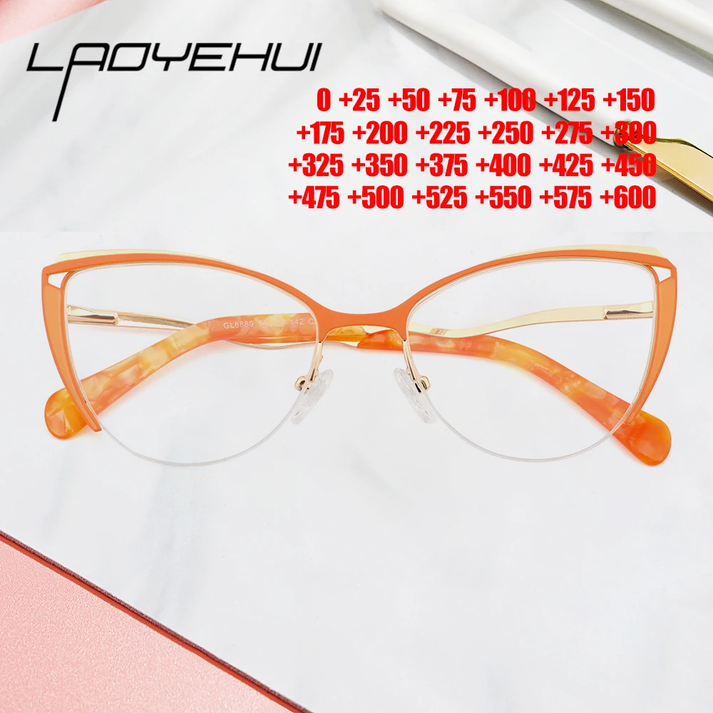 

Cat Eye Glasses Frame Women Eyeglasses Frames Retro Eyewear Fashion Luxury Prescription Optical Anti-Blue Light Reading Glasses
