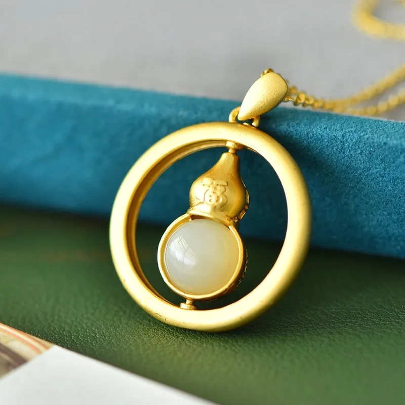 Медная инкрустированная Нефритовая Фулу модная простая подвеска