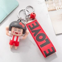 cute anime keychain cartoon face change girl toy doll key chain bag pendant car keyring lanyard llavero christmas gift