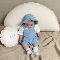 2022 summer new baby sleeveless denim romper solid kids casual overalls loose infant denim jumpsuit baby boy girl clothes