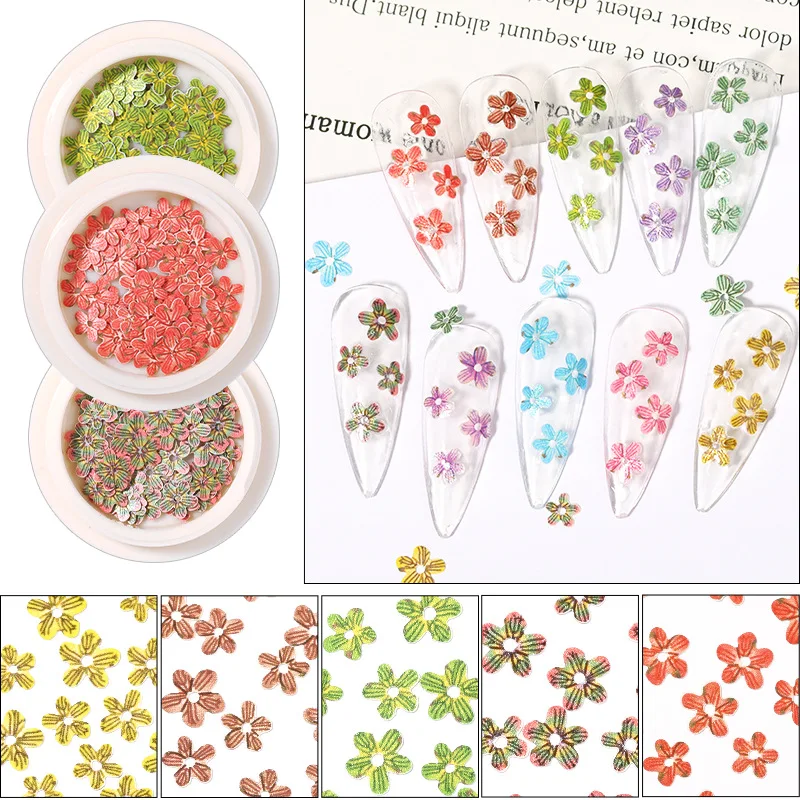 

2Boxes Nail Art Accessories Wood Pulp Chips Colorful Simulation Flowers Daisy For Nails Decorations DIY Manicure Charms Supplies