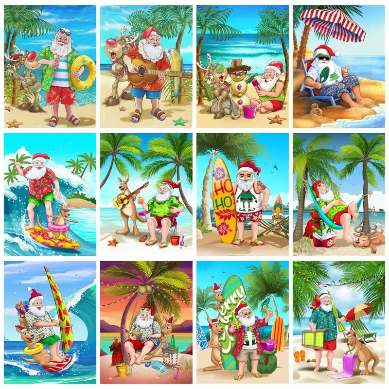 

RUOPOTY Acrylic Painting By Numbers Paint Kit Coloring By Numbers Seaside Landscape Acrylic Paints Home Garden For Handiwork