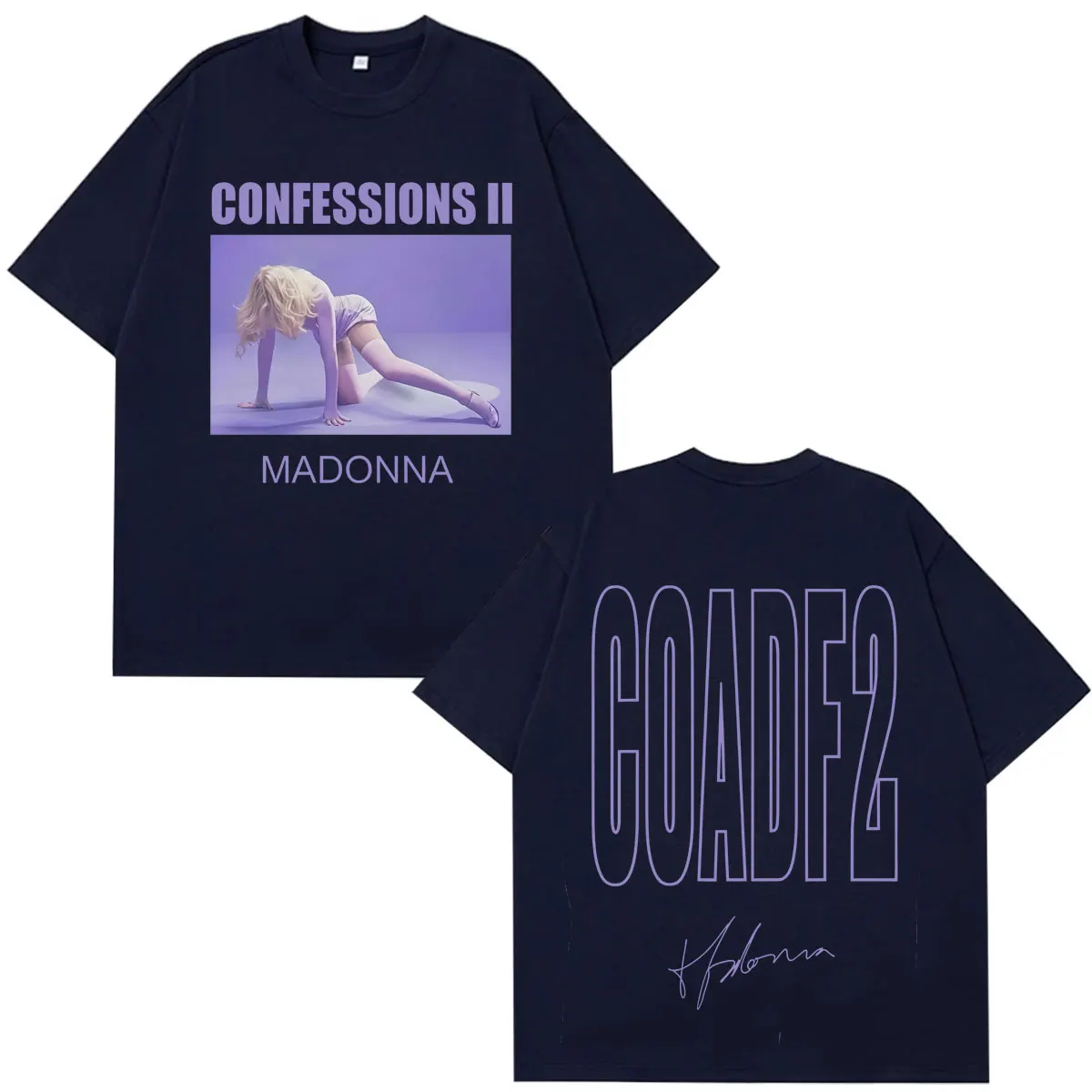 Фото Футболка с принтом Madonna CONFESSIONS II Album Tour 2026, модная футболка для мужчин и женщин, летние свободные повседневные хлопковые винтажные футболки, топы №5