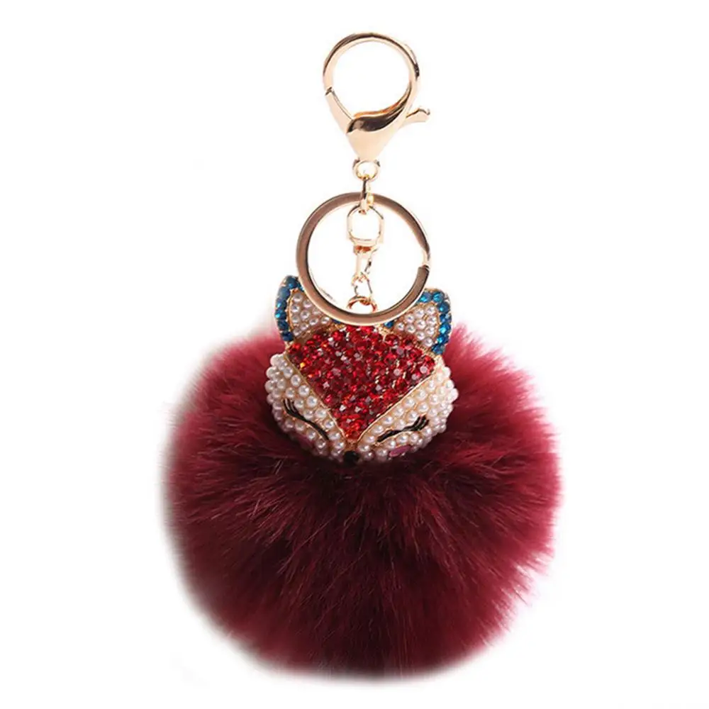 

Cute Fashion Plush Ball Cute Fox Pompom Rabbit Fur Ball pendant rope plush Doll toys decor Gift Toy Bag Pendant Toy B0896