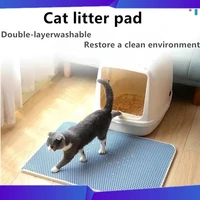 pet cat litter mat waterproof fold double mat waterproof filters pads non slip keep bed house clean trapping cats accessories