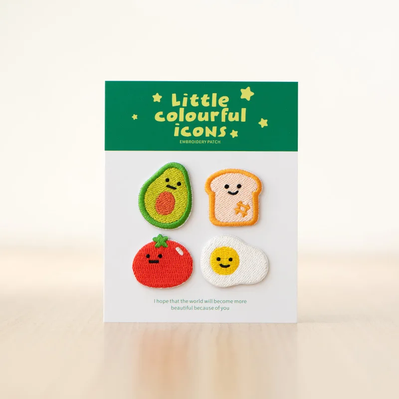 4 шт. Мультяшные милые вышитые нашивки с изображением животных фруктов наклейки