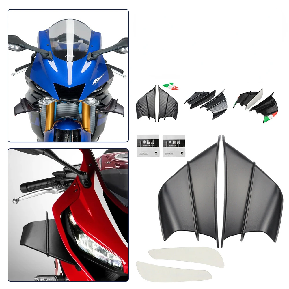 

Motorcycle Winglet Aerodynamic Spoiler Wing Carbon ABS Fiber with Adhesive for Yamaha YZF R1 R6 R25 BMW S1000RR