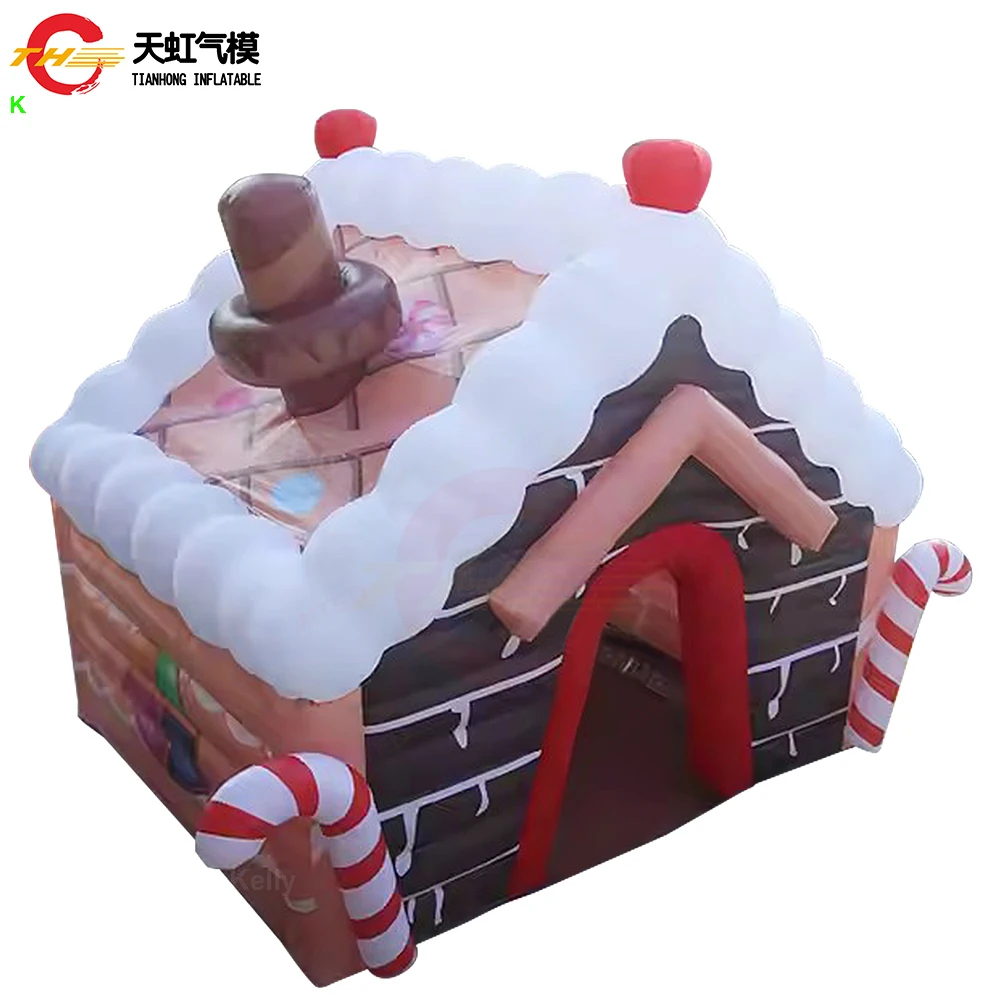 Новинка 2025 года надувная уличная рождественская палатка Santa Grotto с конфетным