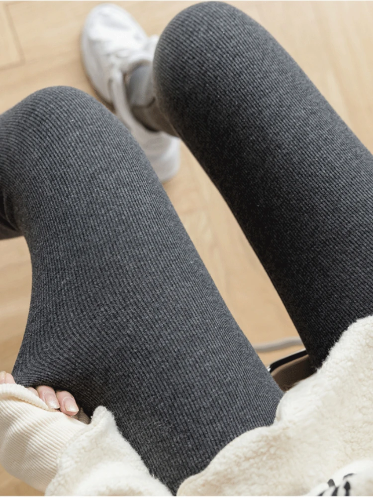Winter Leggings for Women with Fleece Grey Soft High Waist Slim Tight Velvet Thermal Thick Pants Women's Warm Leggings 2022 New