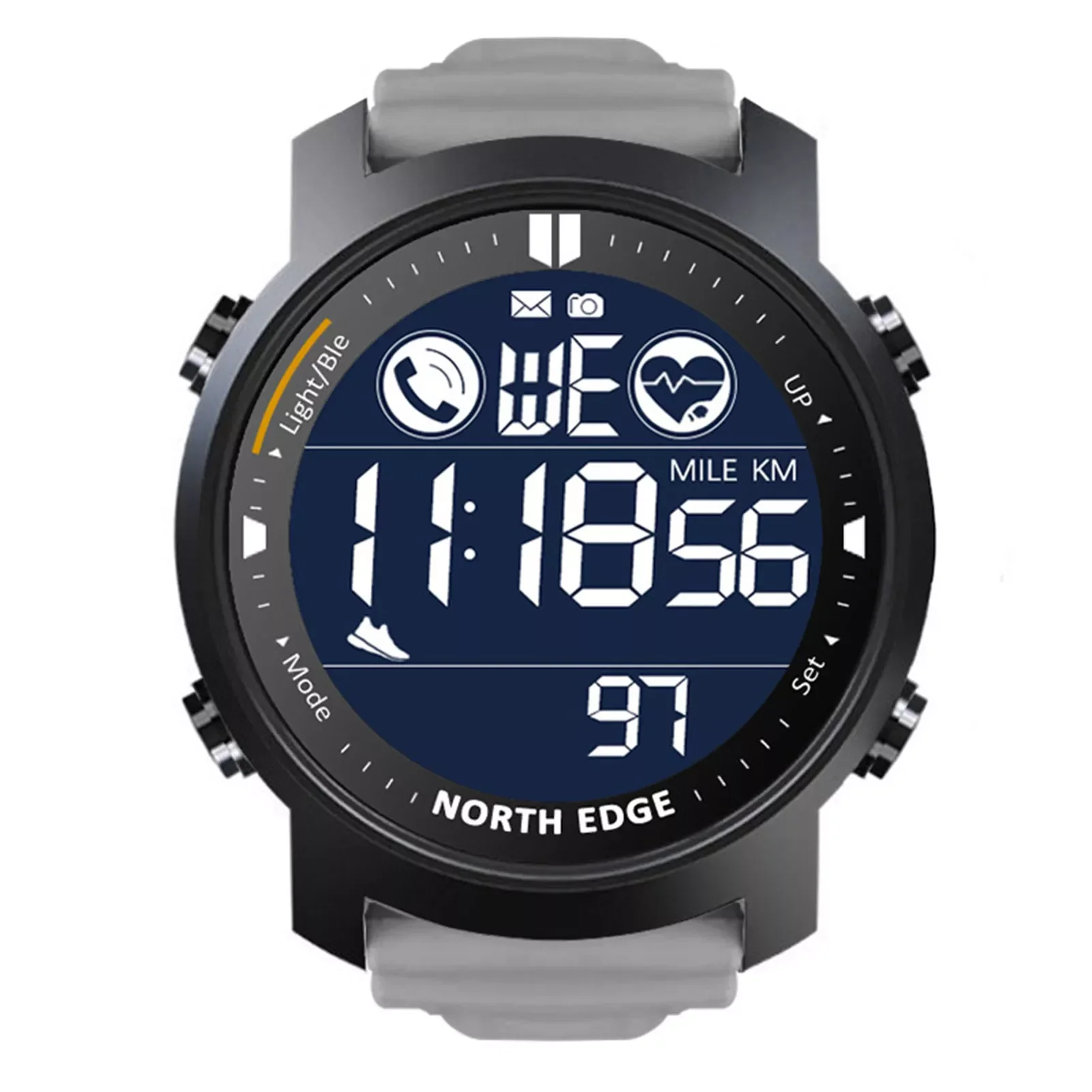 

Men's Digital Watch Military Waterproof 50M Running Sports Pedometer Stopwatch Watch Heart Rate Wristband Android IOS