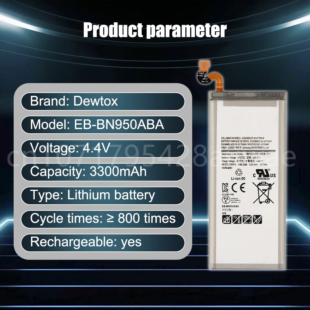 Оригинальная сменная батарея для Samsung GALAXY S8 G9508 G9500 G950U SM-G9508 Project EB-BG950ABA