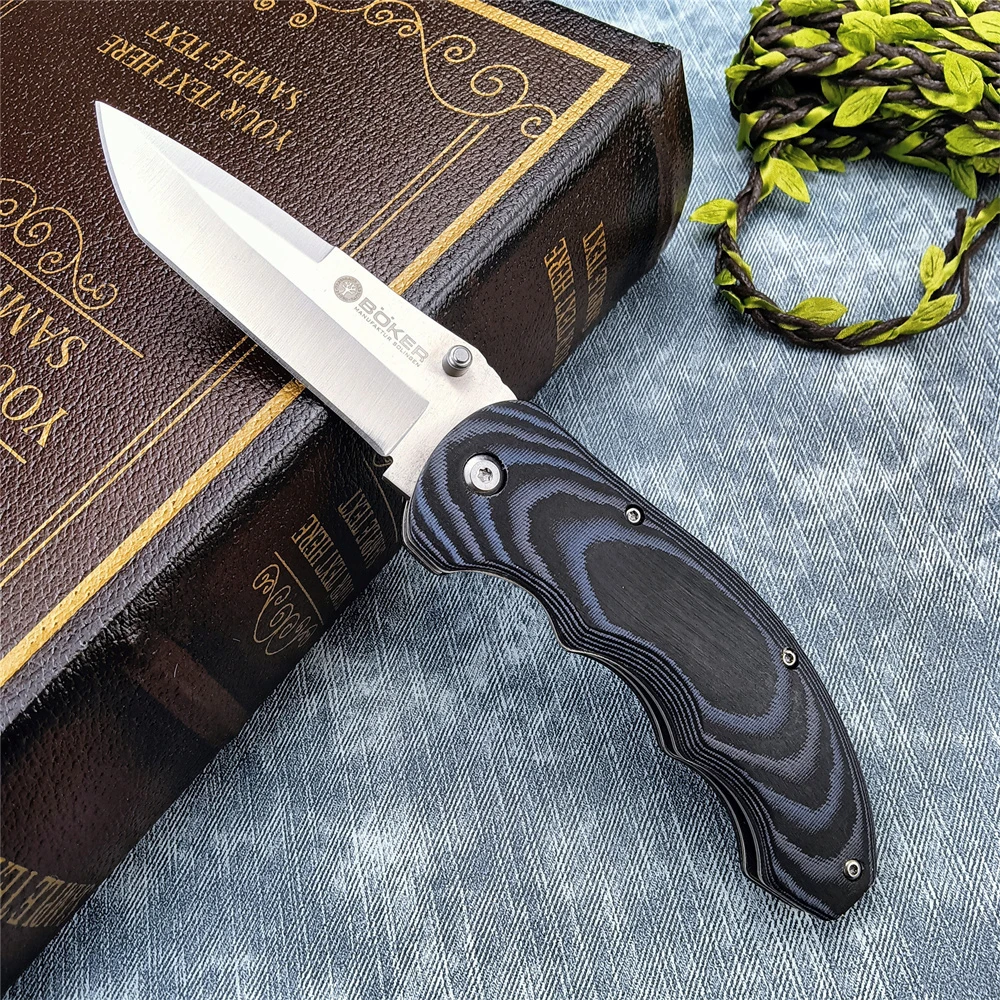 

Boker Pocket Folding Knife 7Cr13Mov Blade Black Blue Wenge Mikata Handle Outdoor Camping Fishing Hunting Self-defense Tool Gift