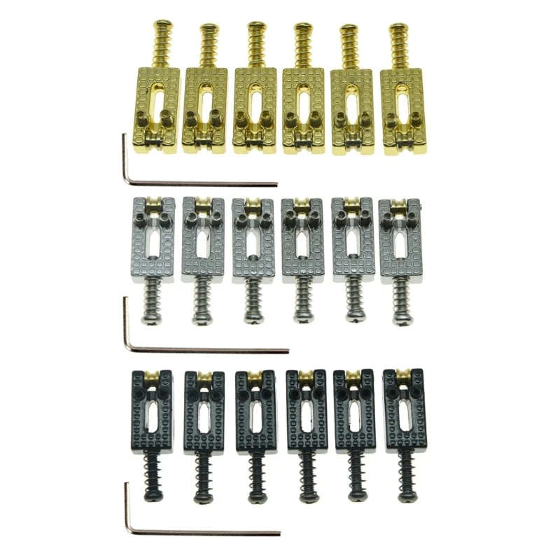 

Y1QE 6pcs Tremolo Bridge Saddles Replacement Parts For Electric Guitar With Spring Screw Electric Guitar Parts Accessories