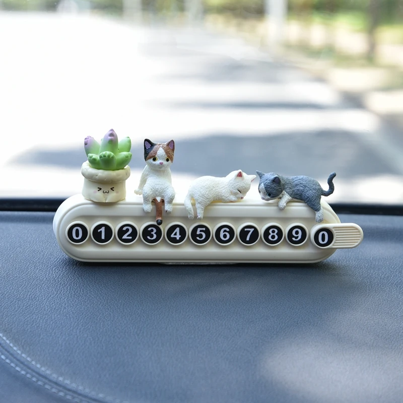 

Автомобильная временная парковочная табличка с номером, милый японский кот, маленькие украшения, скрытая автомобильная временная парковочная табличка для телефона
