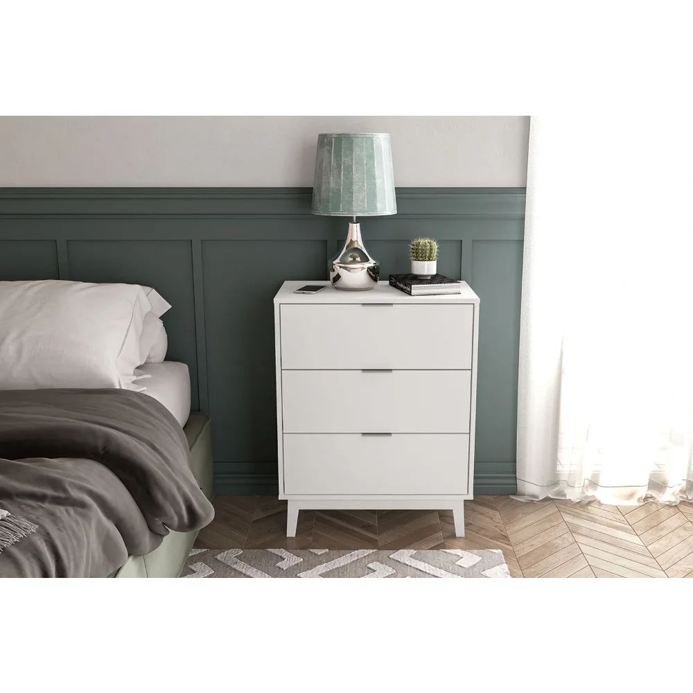 

OIMG Victoria Modern 3 Drawer Dresser, White