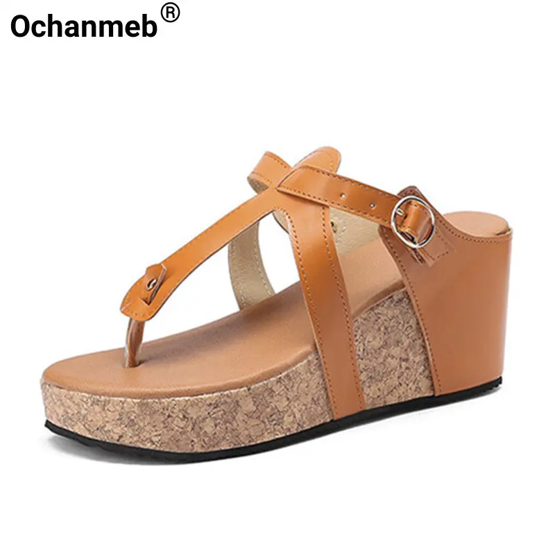 

Шлепанцы Ochanmeb женские на танкетке, Япония, узкие ремешки, сланцы для пляжа, летняя обувь с пряжкой, размер 43