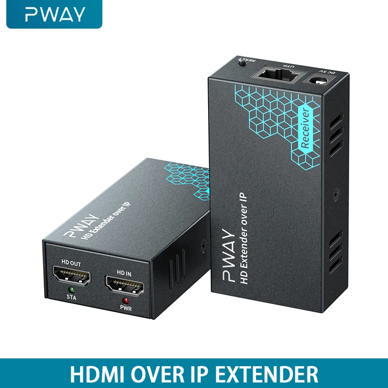 PWAY 200M HDMI расширитель без сжатия, передача до 200 м, 1080P60HZ, поддержка HD-видео, EDID, локальный выход из одного к нескольким приложениям