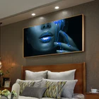 Роскошные настенные художественные картины на холсте для гостиной женское лицо с синим золотом жидкий домашние настенные плакаты и принты Декор