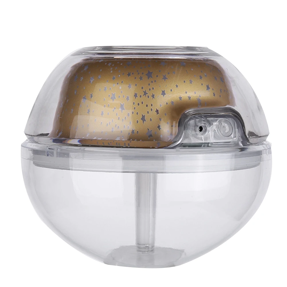 

Air Humidifier USB Ultrasonic Aromatherapy Diffuser with Star Sky Lamp for Home Babyroom Electric Mist Maker(Gold)