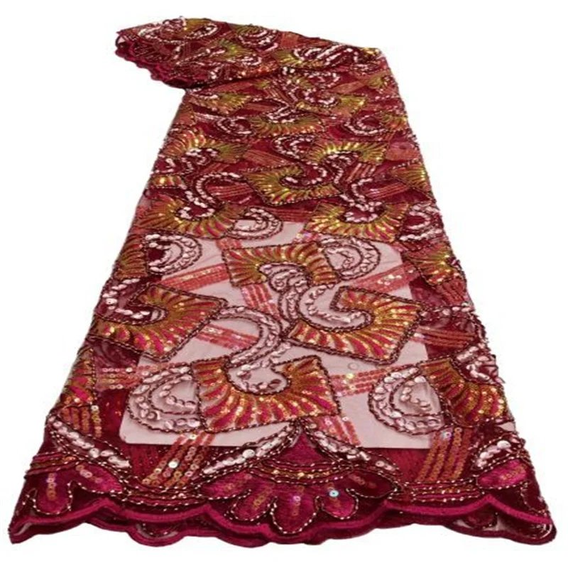 

Модная африканская кружевная ткань Yelllow, 5 ярдов, высококачественные лазерные блестки, сетчатые кружева, нигерийские роскошные свадебные тк...