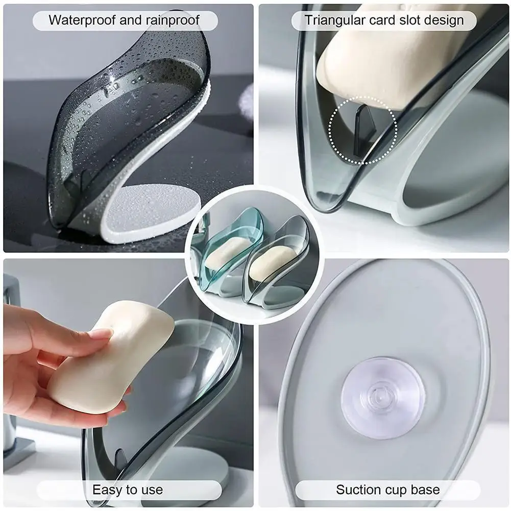 

Leaf Shape Soap Box Drain Soap Holder Box Bathroom Holder Tray Bathroom Storage Plate Bathroom Soap Supplies Dish Gadgets S F2t7