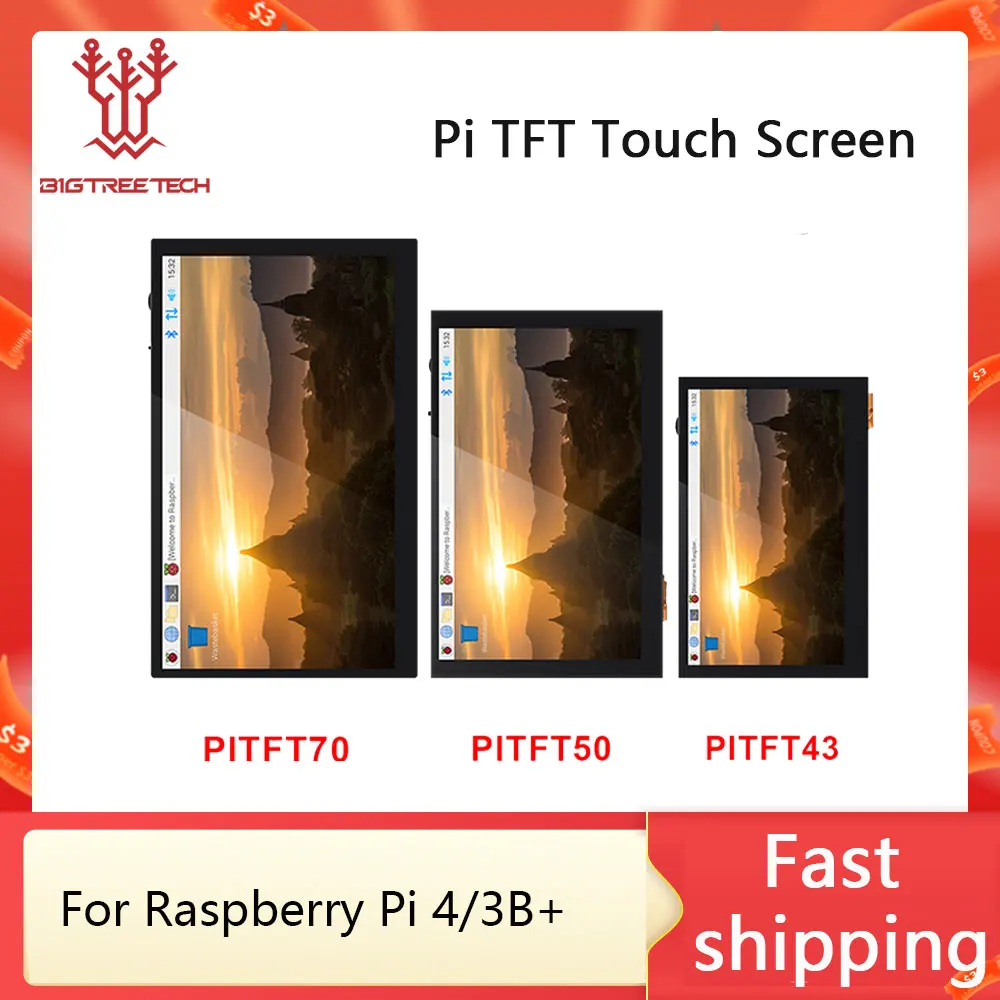 Сенсорный экран BIGTREETECH PITFT50 V2.1 детали для 3D-принтера Octoprint Raspberry PI 4 3B Plus 2B