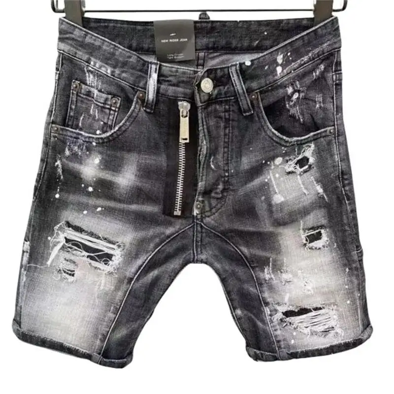 

2023 новые модные брендовые мужские джинсы с дырками и рисунком в стиле ретро мотоциклетные джинсы DT152