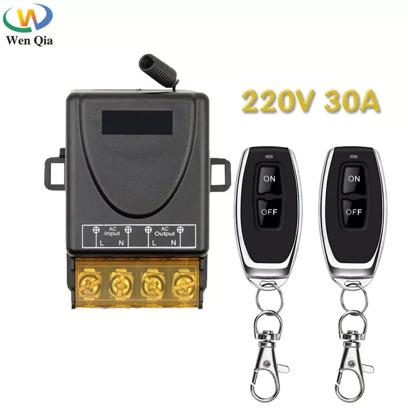 

433Mhz Remote Control Switch AC220V 30A Hign power On off Remote Control Transmitter for Water Pump Motor LED/Electric Appliance