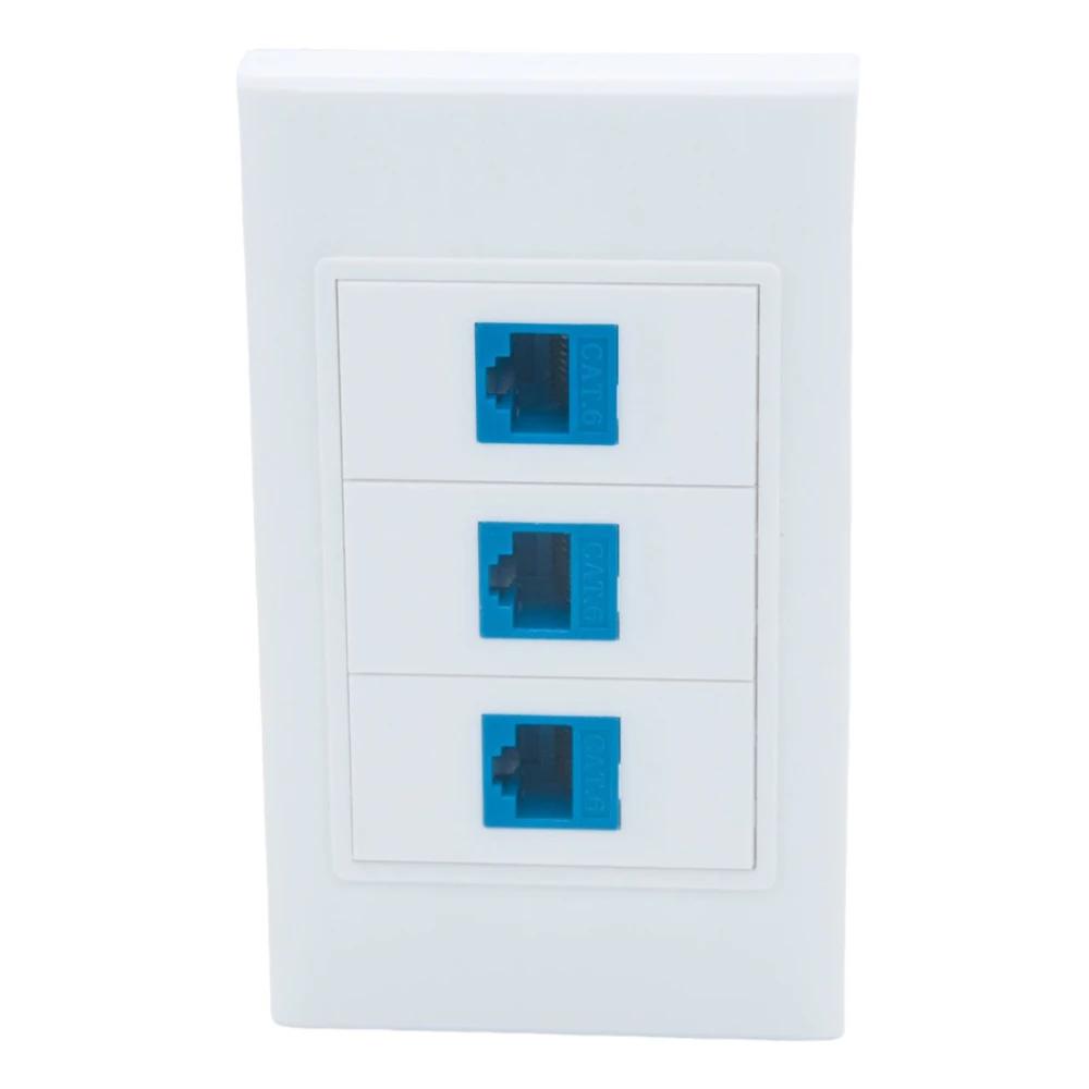 

1 комплект, без винта, 3 порта CAT6 RJ45, Женский к женскому, настенная пластина