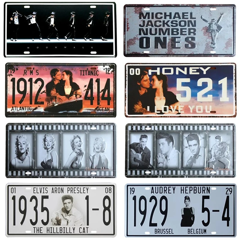 

Michael Jackson Metal Sign Retro Movie Star Marilyn Monroe Vintage Plaque License Iron Plate Cafe Cinema Wall Decor Club Bar