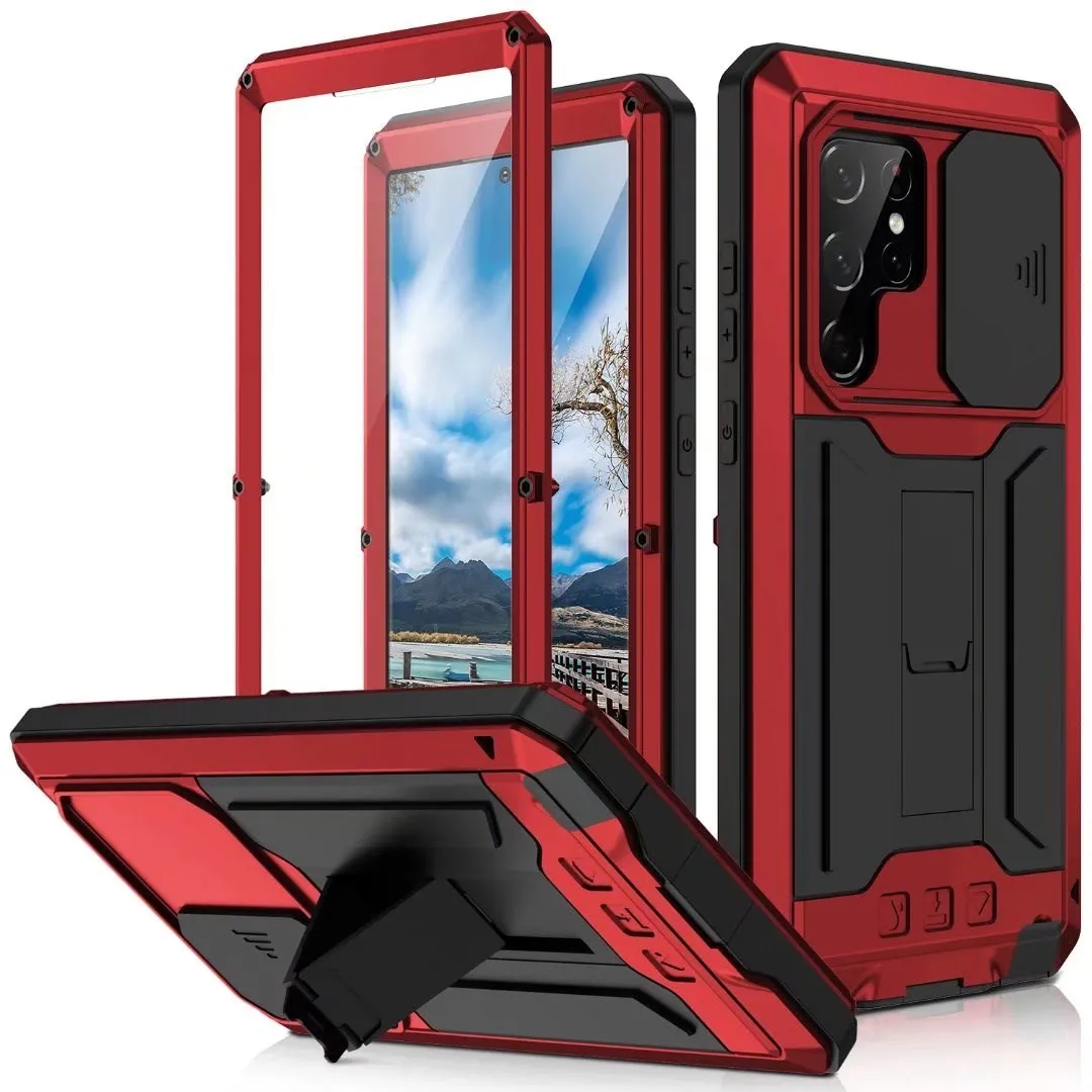 

2023 Military Grade Full-Body Rugged For Samsung Galaxy S23 S22 Ultra Plus Case Built-in Kickstand Slide Camera Protective Cover