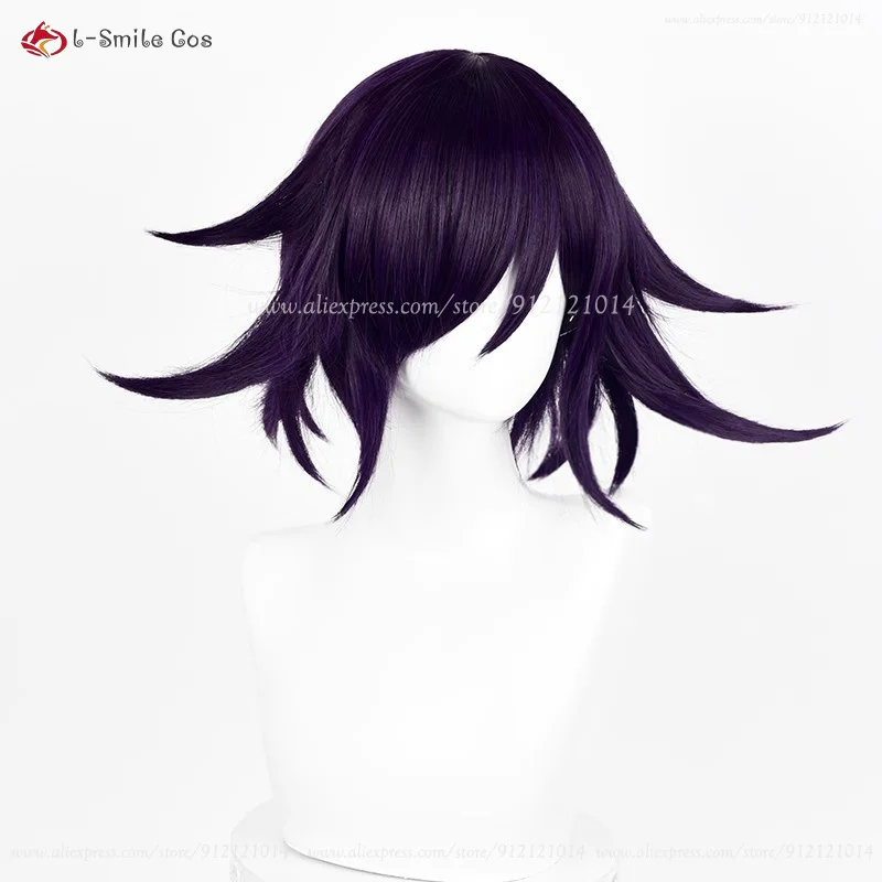Аниме Кочи Ома Косплей Парик 35 см Короткие Фиолетовые Черные Парики Термостойкие