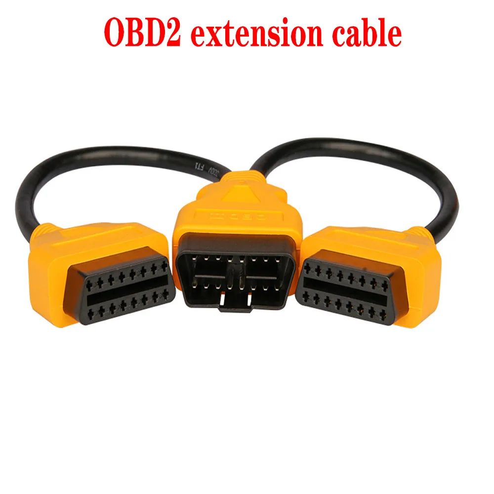 30cm 16Pin kabel łączący OBD2 męski na podwójny żeński Y przedłużacz rozgałęźnika OBDII 1-2 samochodowy diagnostyczny