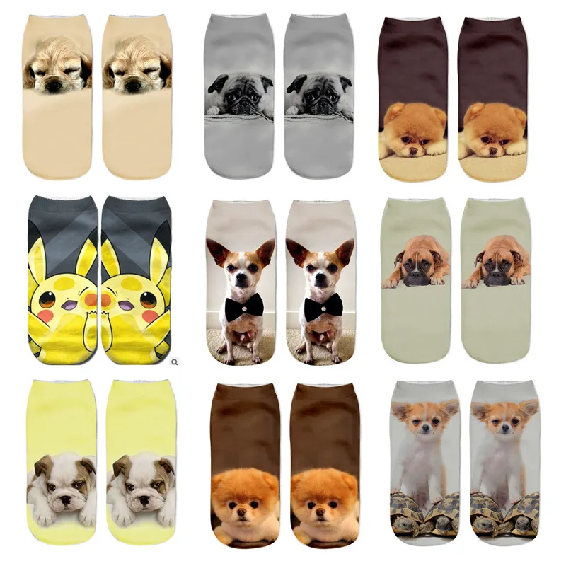 

Hot-selling printed socks Cartoon three-dimensional socks Harajuku style animal cats and dogs 3D printed socks designer socks