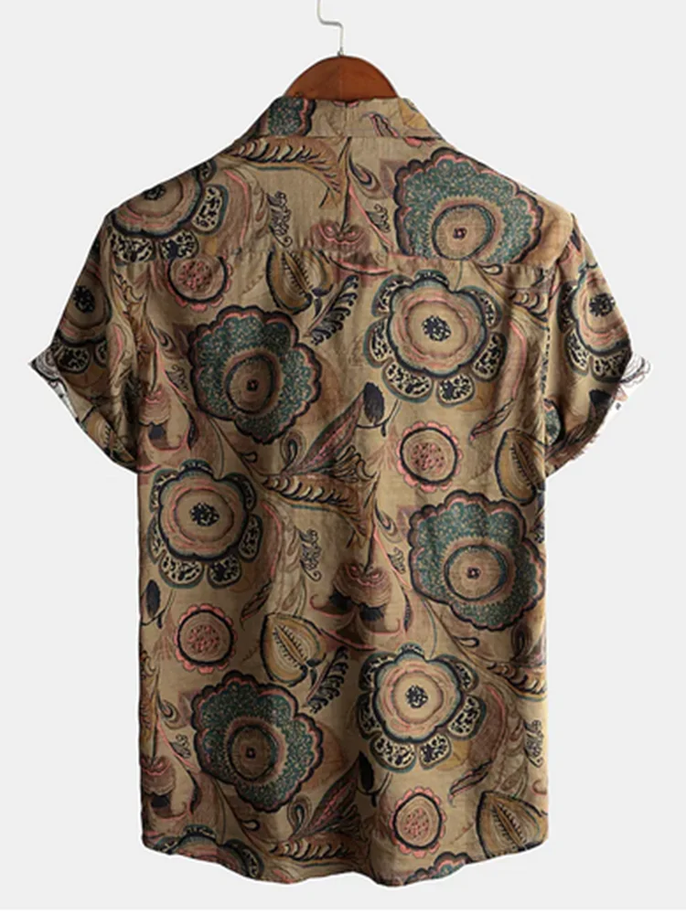 Summer Short Sleev Men's Hawaiian Shirt Loose Top 3XL 3D Print Shirts For Men 2022 Fashion Shirt Men Cotton Linen Breathable