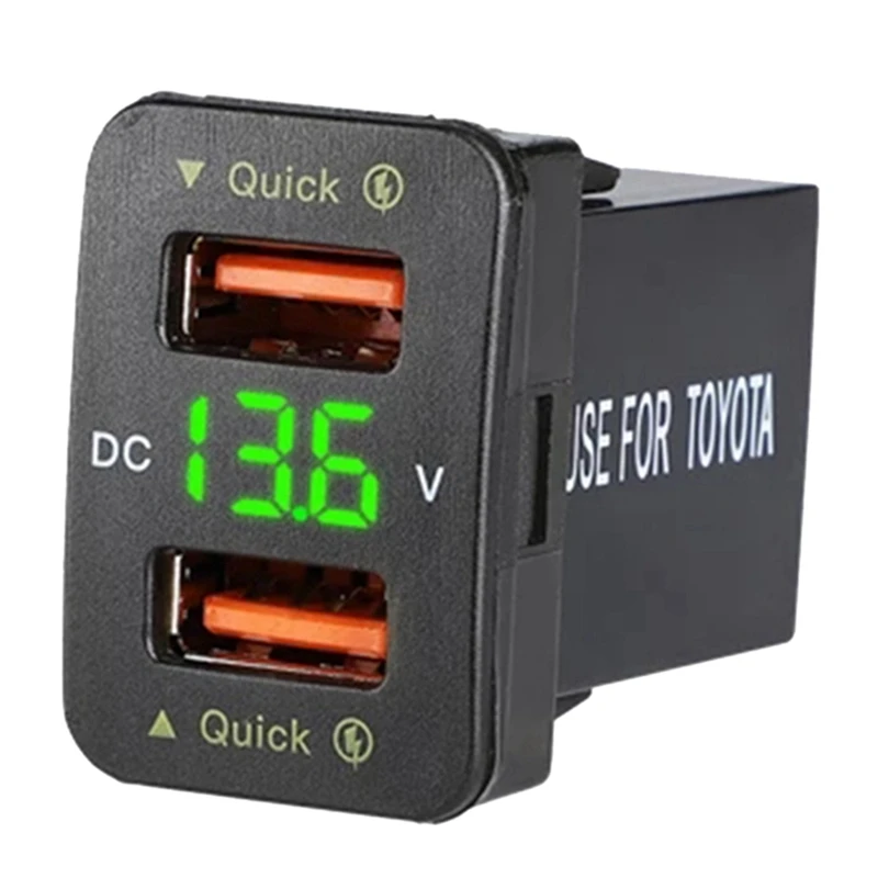 Быстрое зарядное устройство для автомобиля 2x36 Вт QC3.0 быстрое с двумя USB-портами и