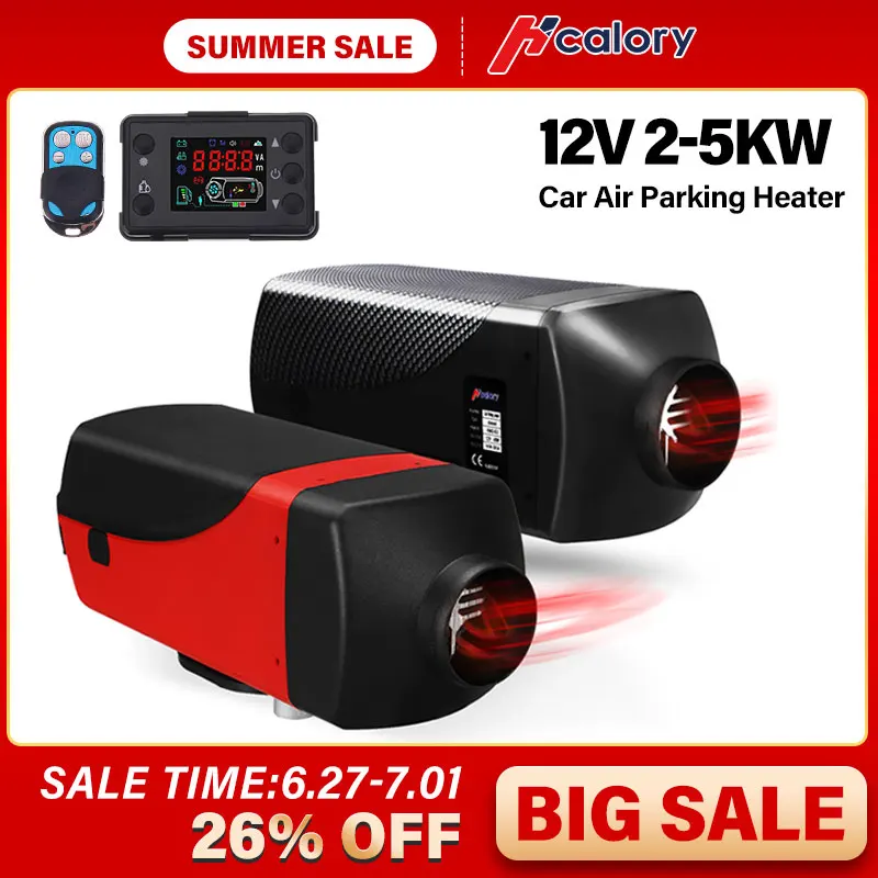 

Hcalory 12V 2KW Car Diesels Air Parking Heater Car Heater LCD Remote Control Monitor Switch Silencer for Trucks BusTrailer Heate