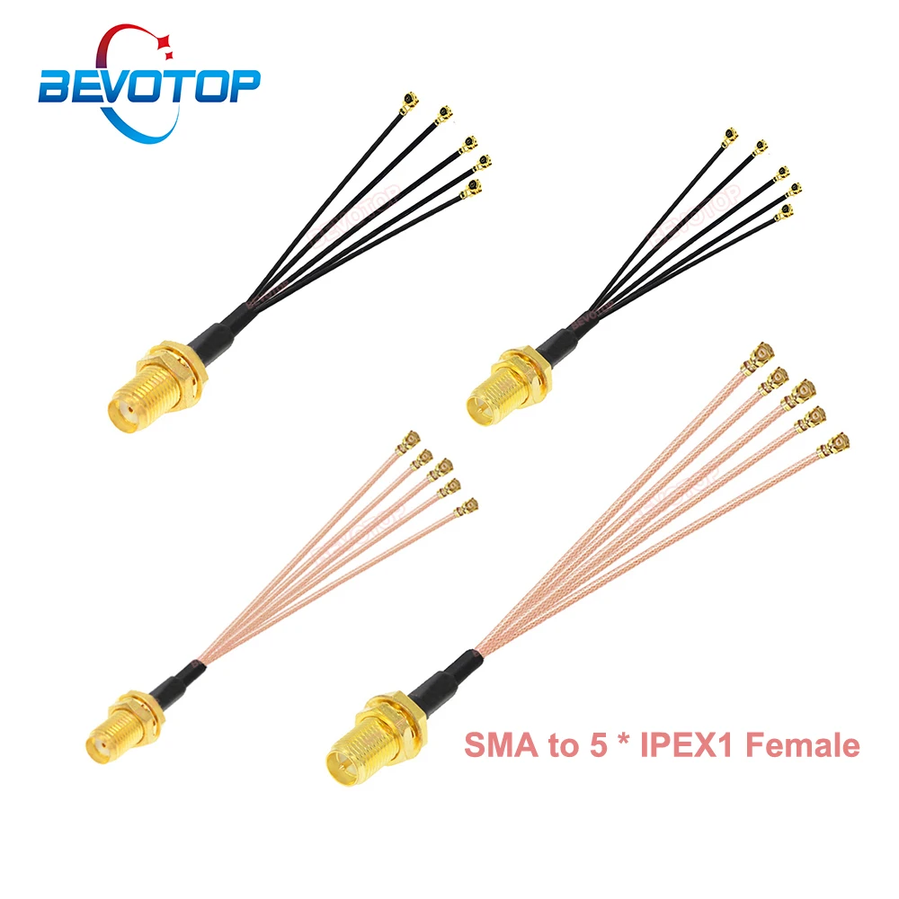 Разветвитель SMA-IPX Женский, для 5 x U-fl IPEX1 Female1 RG178/ RF1.13 кабельная Wi-Fi антенна, удлинитель, косичка