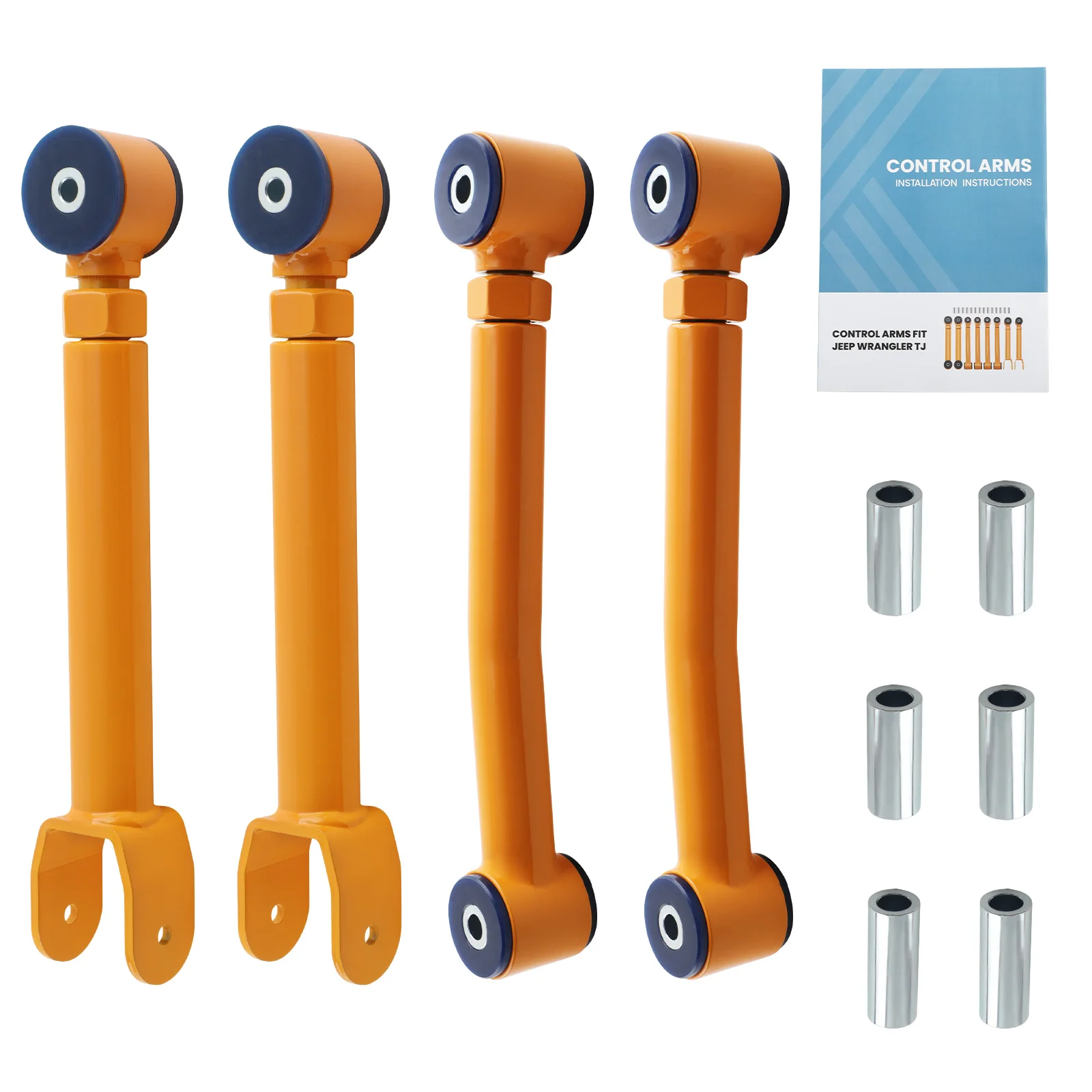 

4 шт. регулируемые передние верхние и нижние рычаги управления для Jeep Grand Cherokee 1999-04 подвеска для Wrangler TJ 1997-2006 гг.