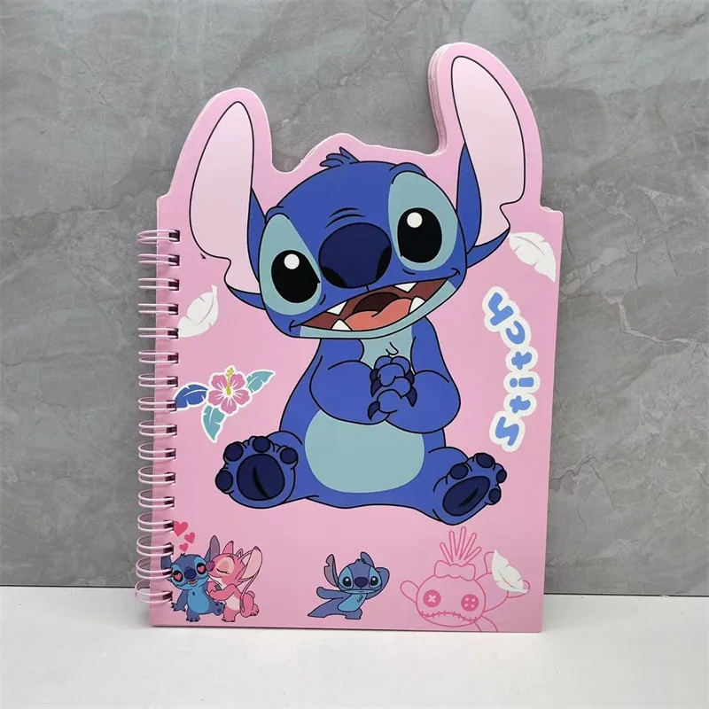 Новый блокнот с катушкой в стиле аниме Disney Stitch портативный Kawaii ежедневные