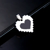 xhn 10pcs stainless steel mosaic heart pendant for making necklace women man charm diy jewelry accessories wholesale dz 3045 46