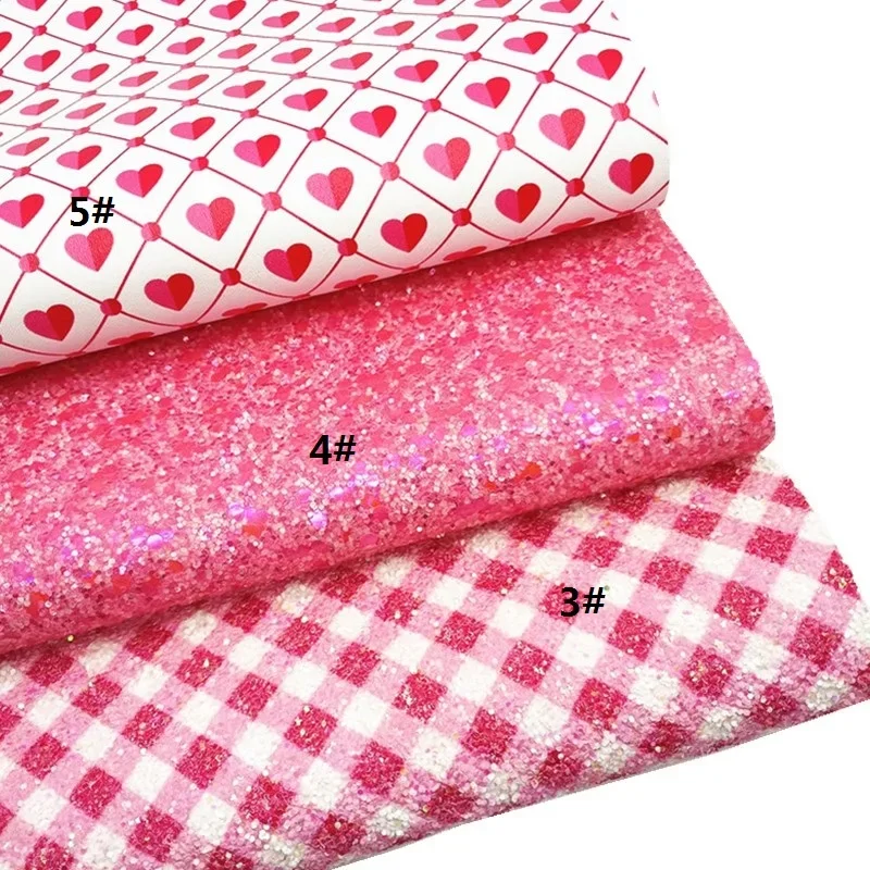 Розовые блестящие кожаные листы искусственная кожа цветы сердца сделай сам