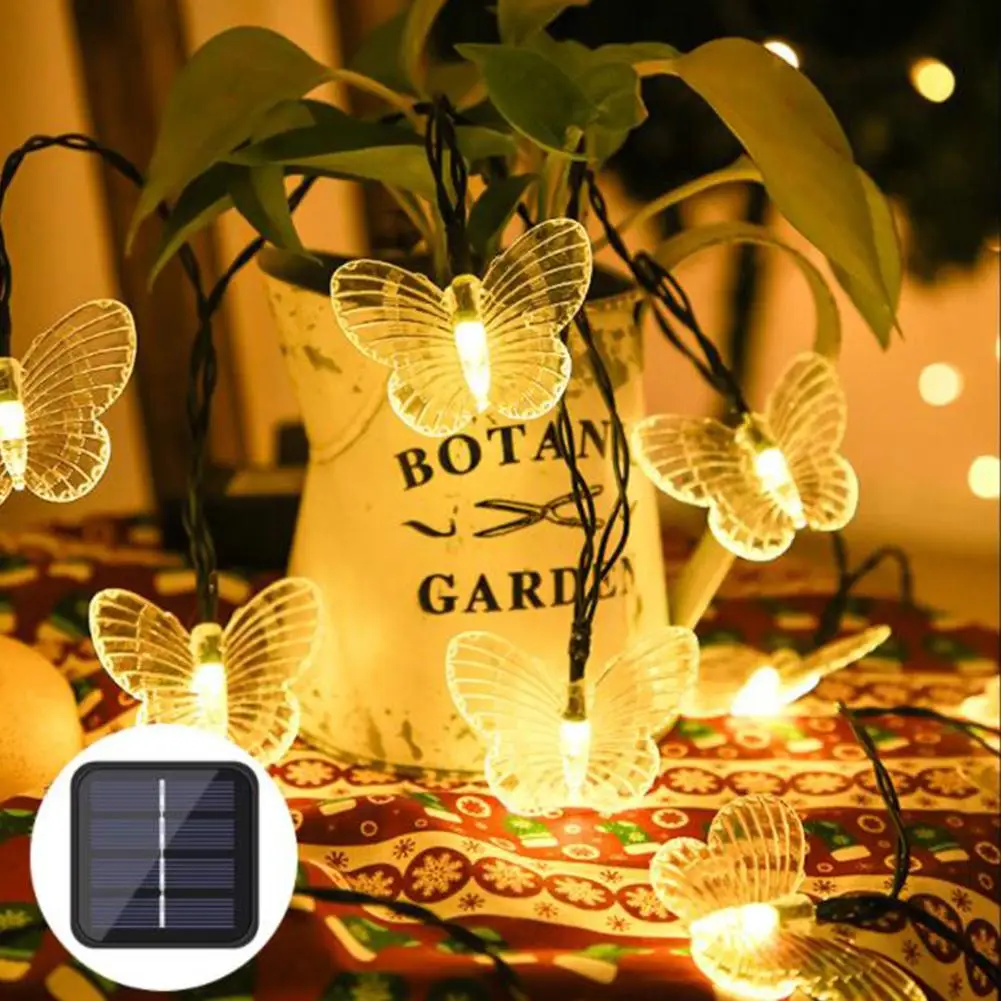 

LED Solar Butterflies Shape String Lights Waterproof Outdoor Garden Holiday Lantern String 6.5 Meters 30 Lights ( 8 Functions )