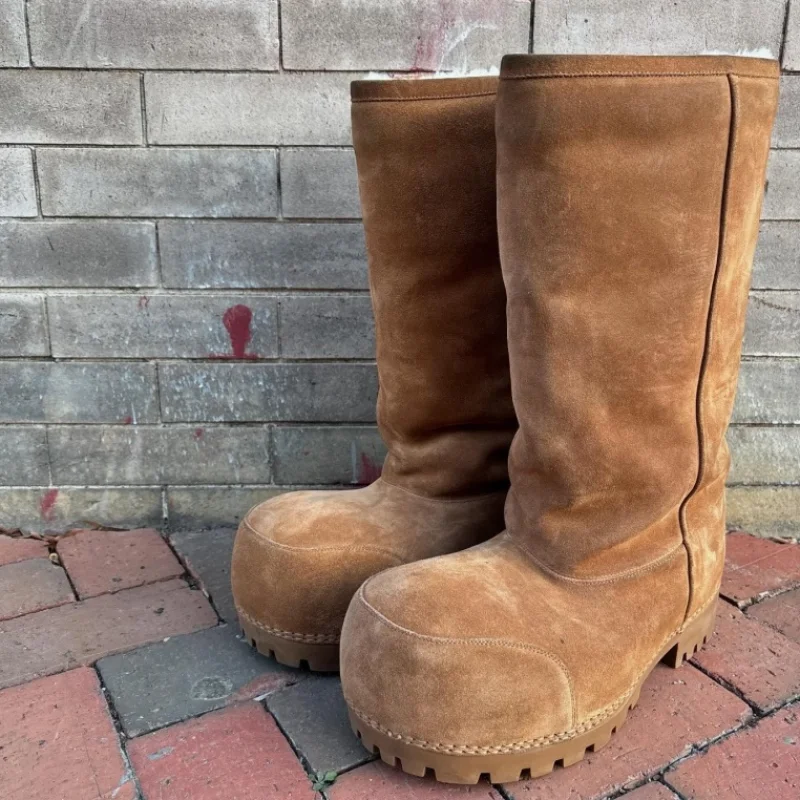 Brand Thick-soled Snow Boots For Women Winter Height-enhancing Fashion Comfort Warm Boots Not Above The Knee High Frosted Boots