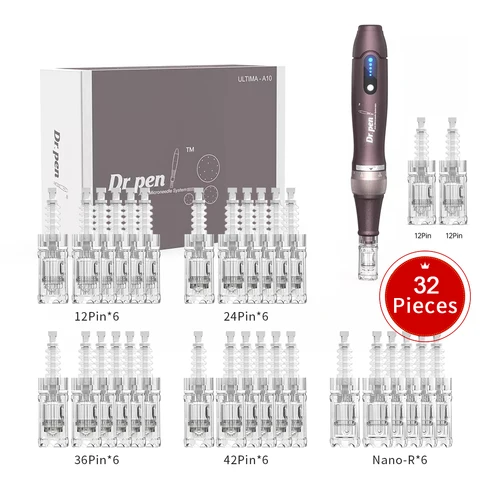 Dr Pen A10 с комплектом картриджей, набор для ухода за кожей Ultima A10, аппарат для омоложения кожи с микроиглами