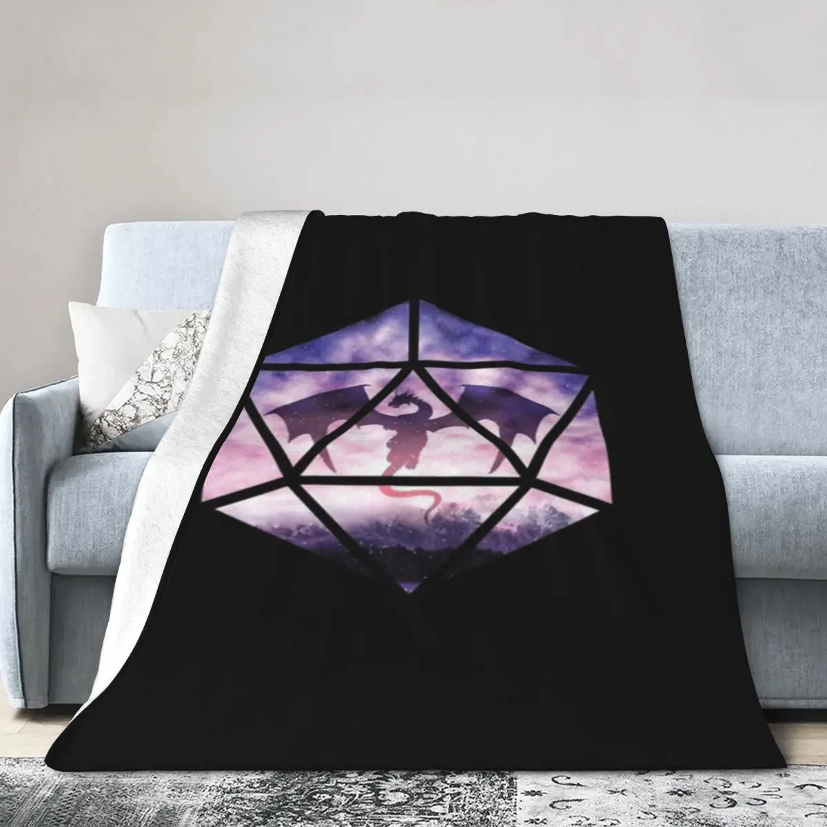 Ультрамягкое одеяло из микрофлиса Purple Sky Dragon D20